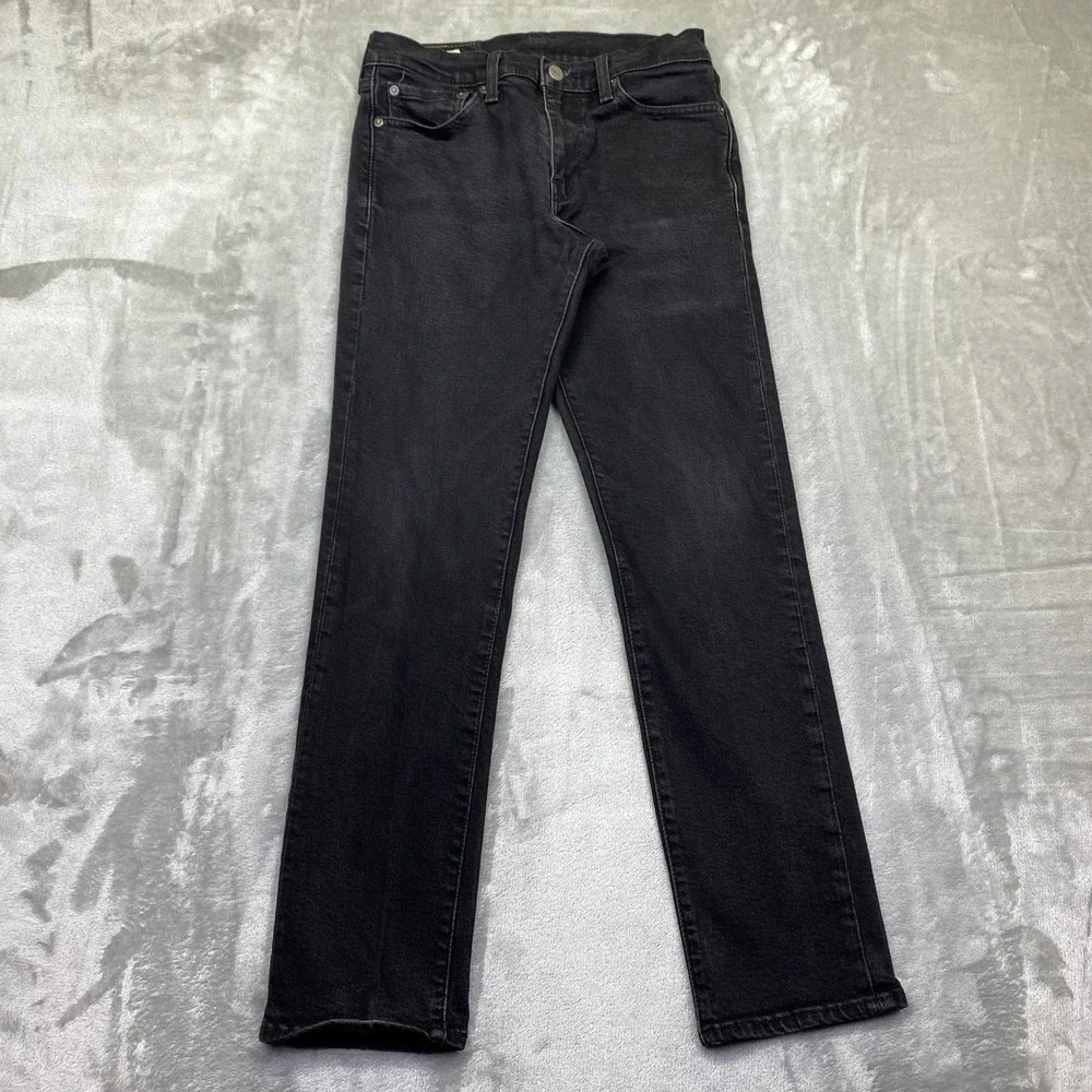 Levi Strauss Premium Mens Black Wash Slim Fit Jeans Sz 29 Fits 26